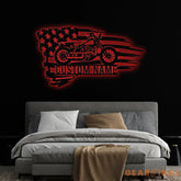 Custom US Flag Motorcycle Metal Sign Personalized Motorcycle Wall Decor Garage Name Sign Motorcycle Lover Gifts Gift